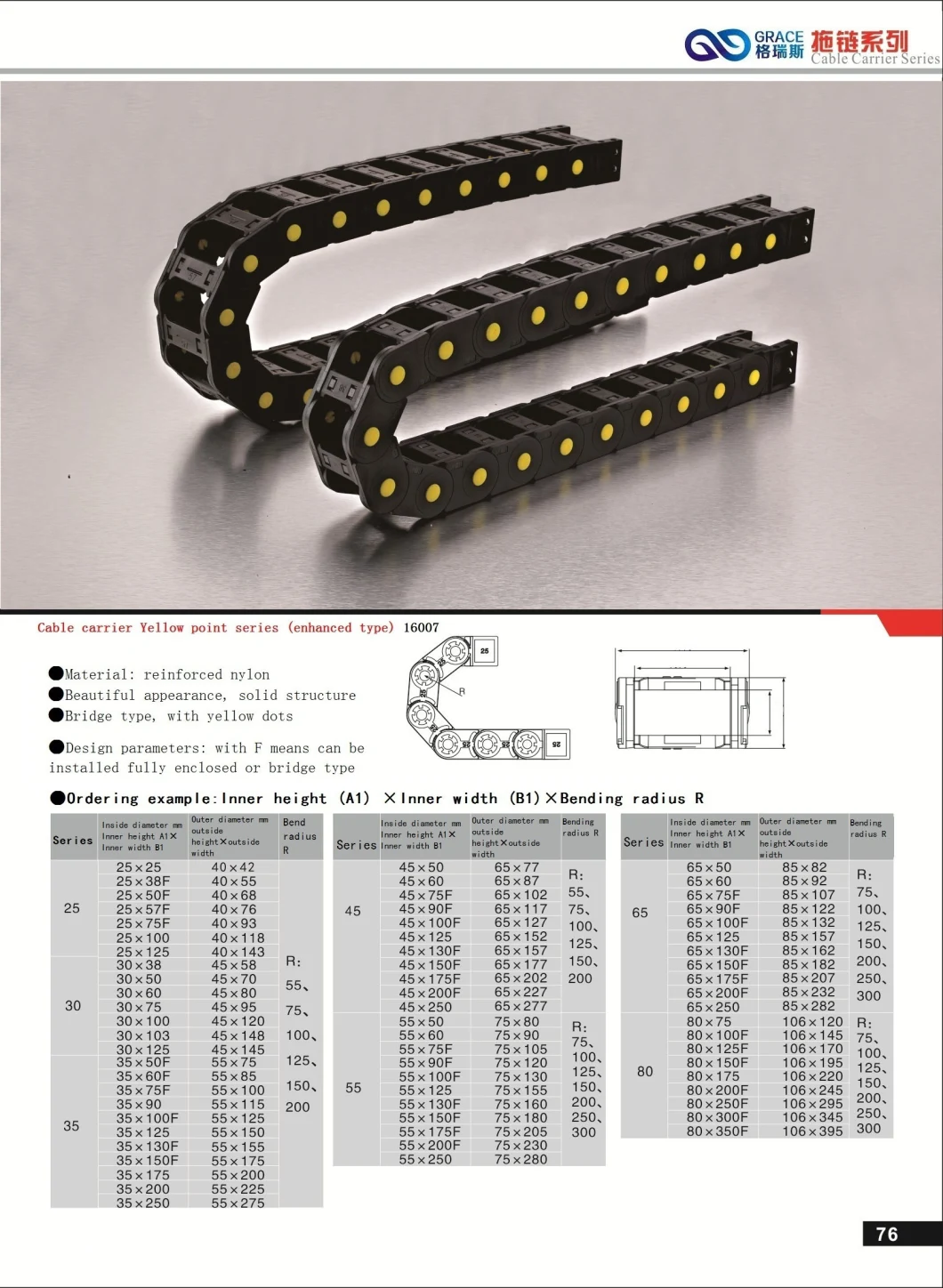 Wholesale PA66 Cable Drag Chain for CNC Machine Tools Accessories