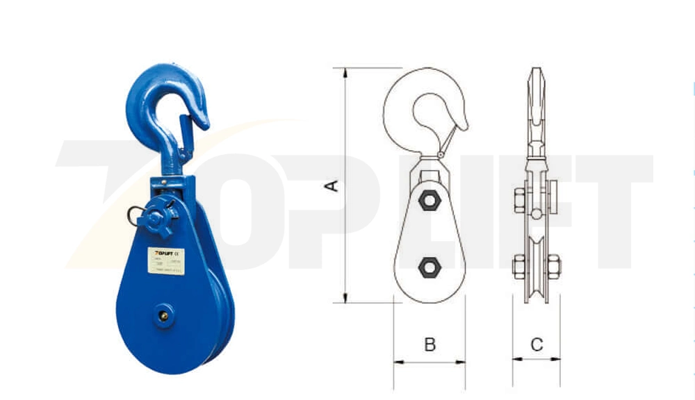 12t Heavy Duty Hook Type Pulley Snatch Blocks with Best Quality